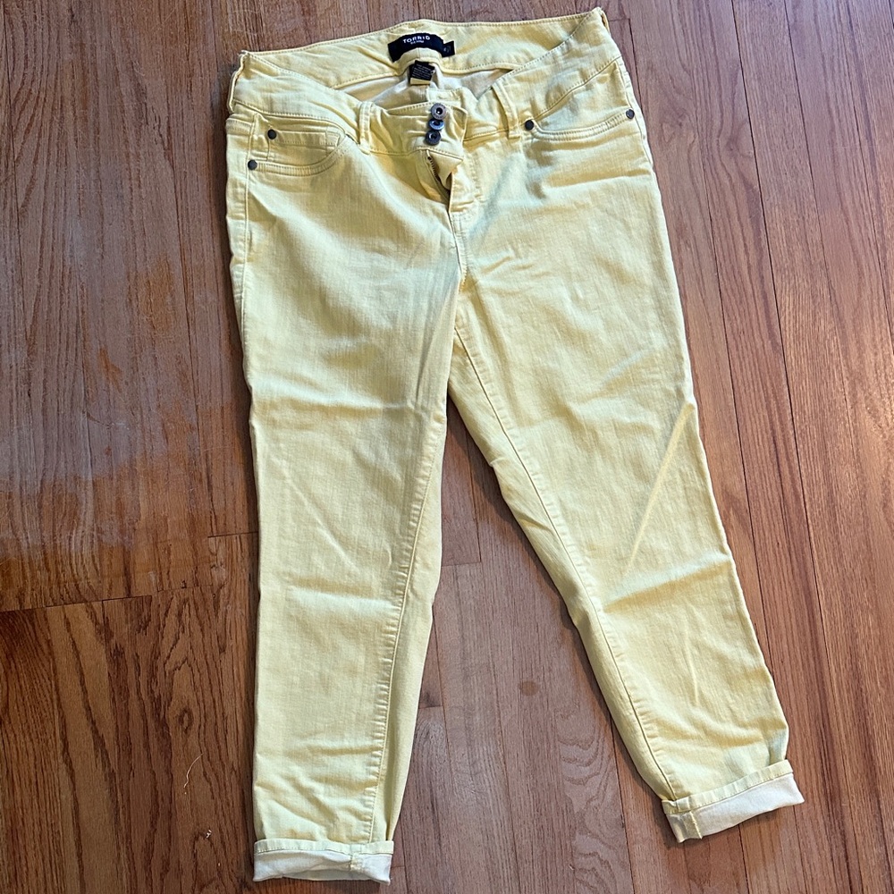 Torrid Yellow Ankle Jeans